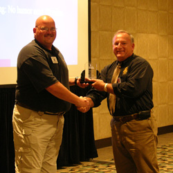 Lt. Michael W. Platte receives the first ever Richard O. Arther Award.